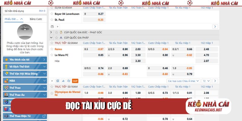 Đọc tài xỉu cực dễ